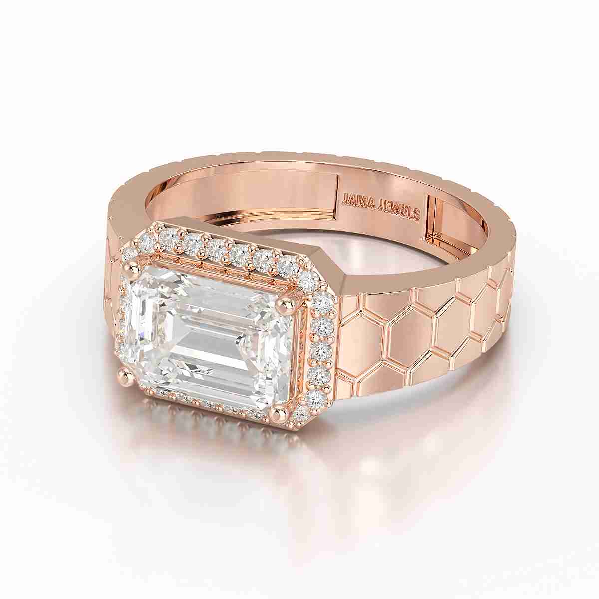 3.23 CT Emerald Cut Lab Diamond Men's Ring Jama Jewels