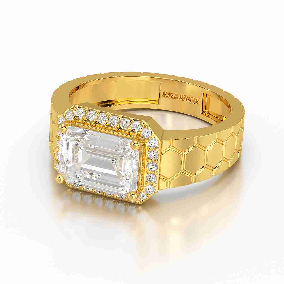 3.23 CT Emerald Cut Lab Diamond Men's Ring Jama Jewels