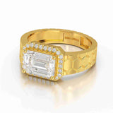 3.23 CT Emerald Cut Lab Diamond Men's Ring