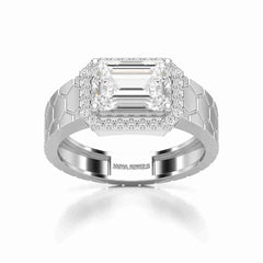 3.23 CT Emerald Cut Lab Diamond Men's Ring Jama Jewels