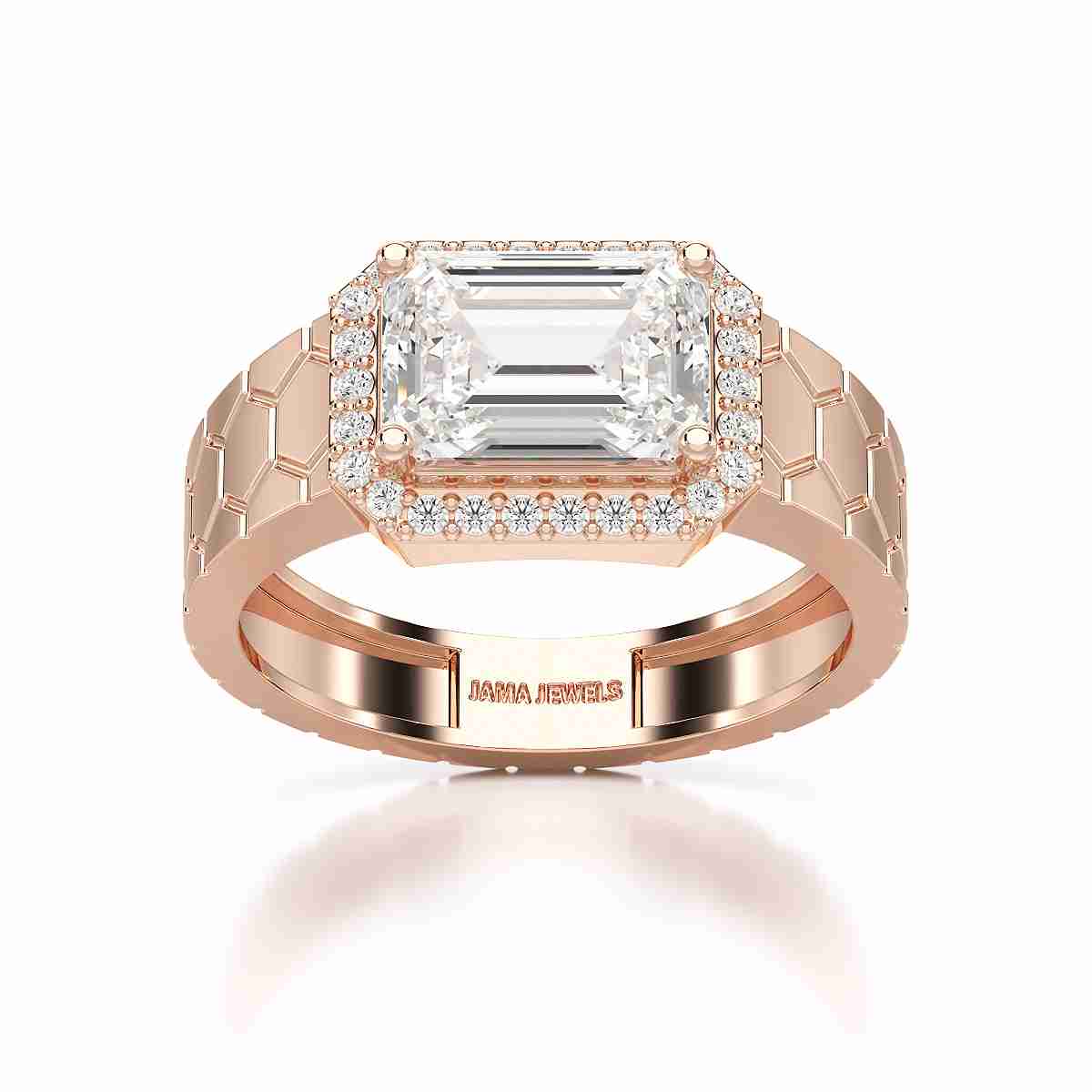 3.23 CT Emerald Cut Lab Diamond Men's Ring Jama Jewels