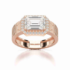 3.23 CT Emerald Cut Lab Diamond Men's Ring Jama Jewels