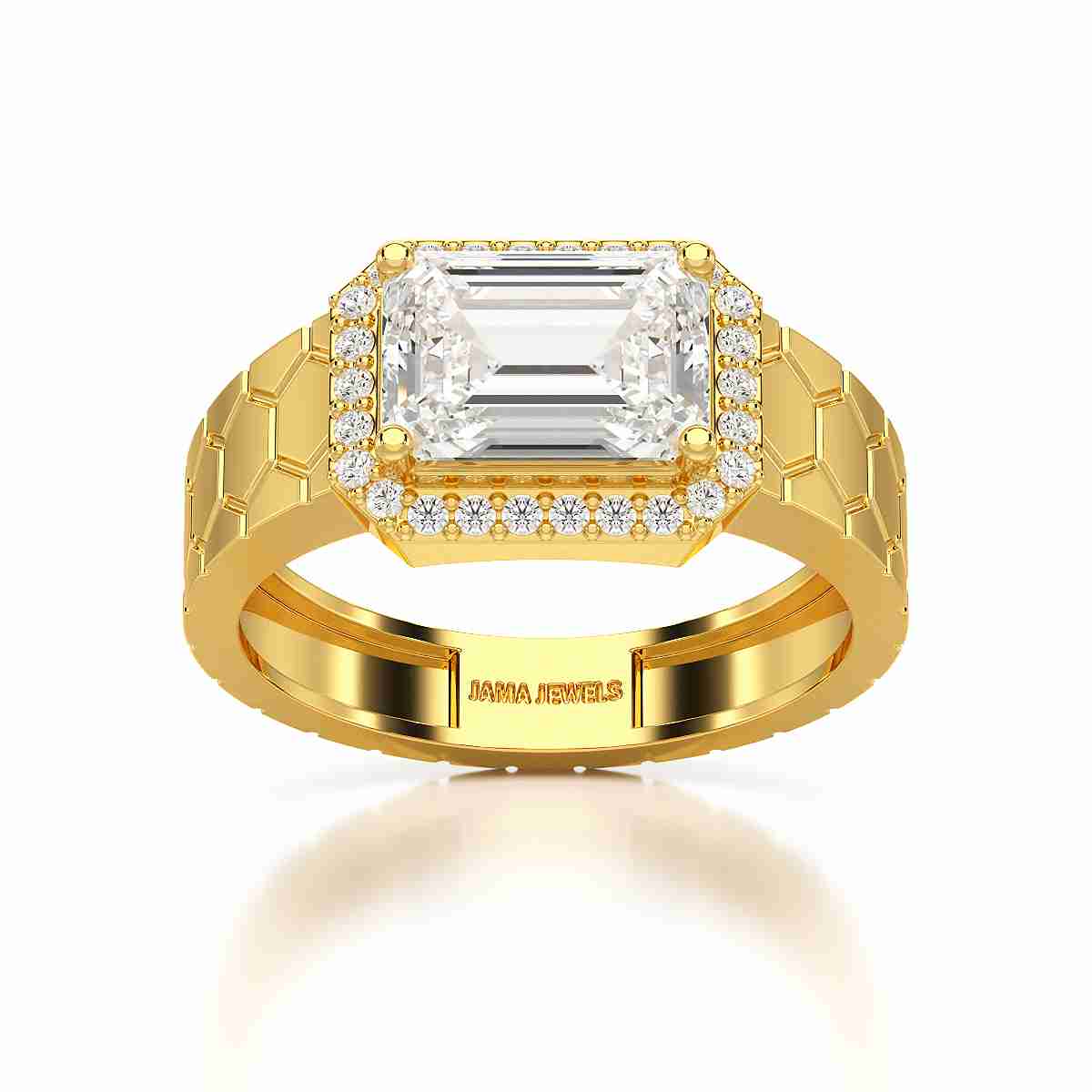 3.23 CT Emerald Cut Lab Diamond Men's Ring Jama Jewels