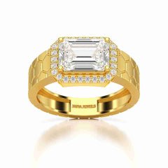 3.23 CT Emerald Cut Lab Diamond Men's Ring Jama Jewels