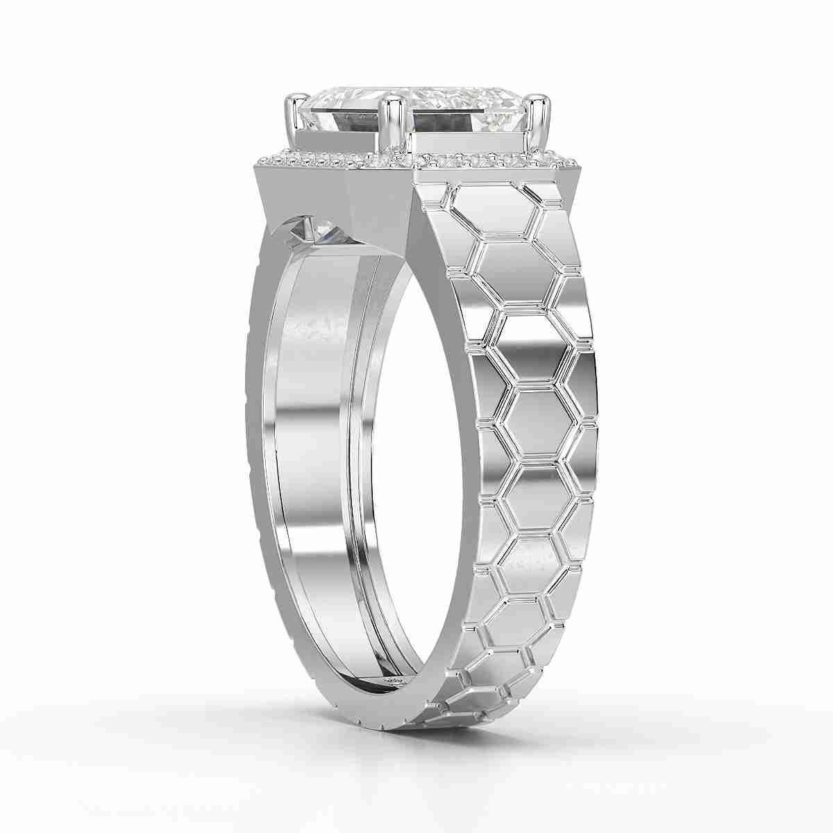 3.23 CT Emerald Cut Lab Diamond Men's Ring Jama Jewels