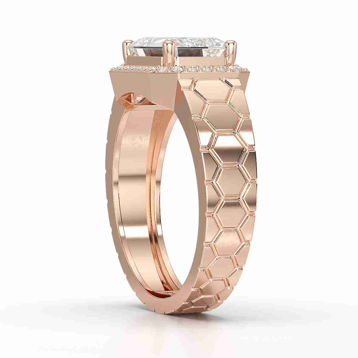 3.23 CT Emerald Cut Lab Diamond Men's Ring Jama Jewels