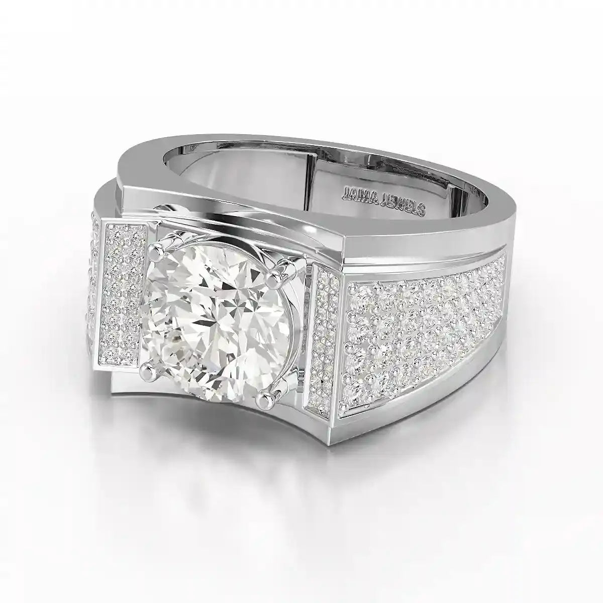 4 CT Round Cut Lab Diamond Men's Ring Jama Jewels