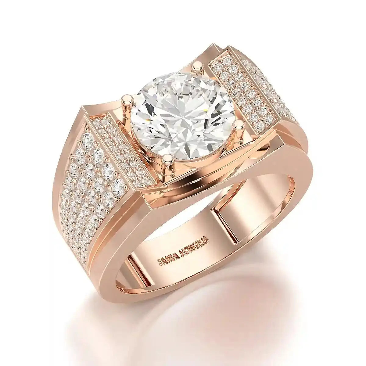 4 CT Round Cut Lab Diamond Men's Ring Jama Jewels