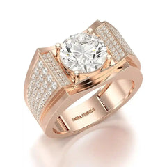 4 CT Round Cut Lab Diamond Men's Ring Jama Jewels