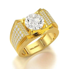 4 CT Round Cut Lab Diamond Men's Ring Jama Jewels