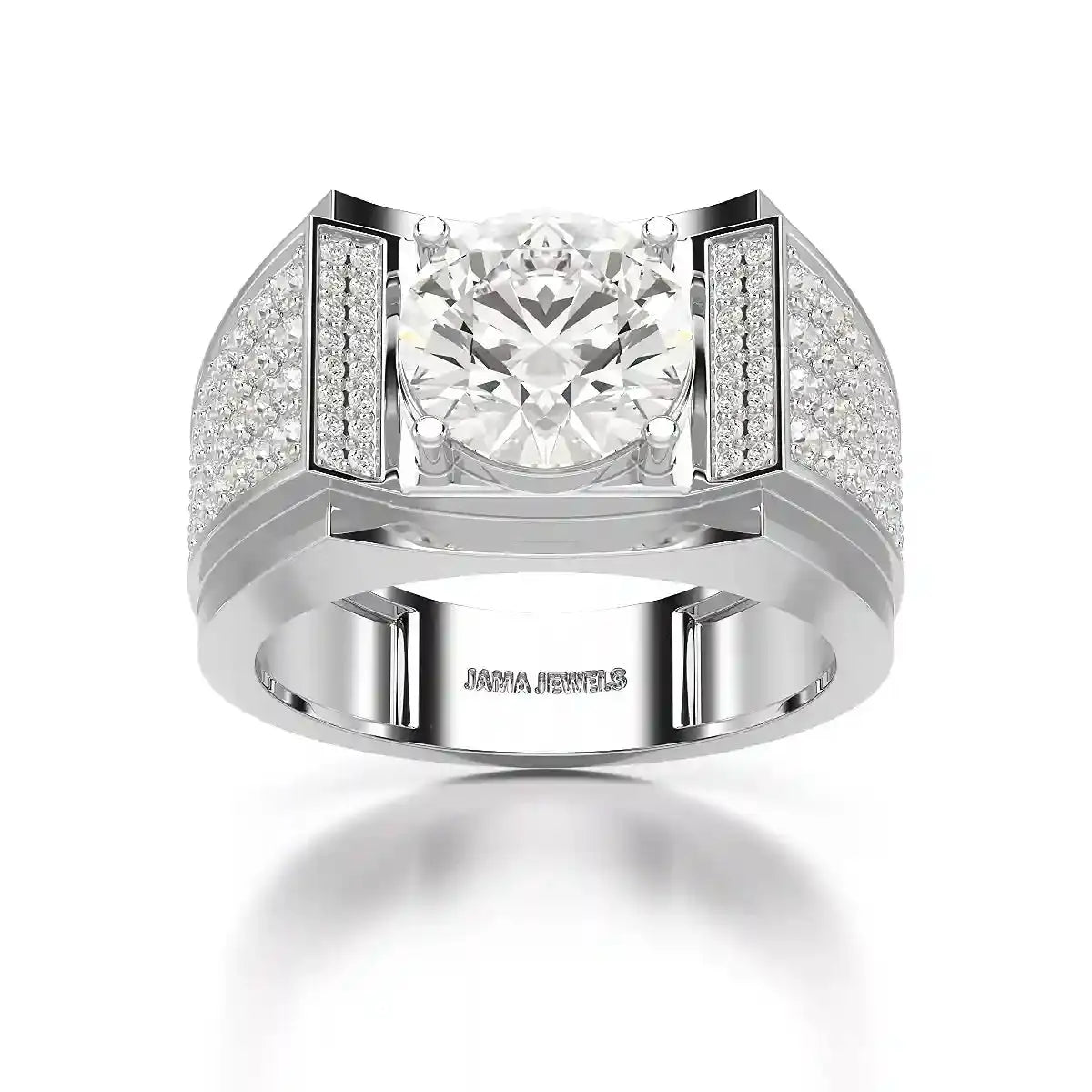 4 CT Round Cut Lab Diamond Men's Ring Jama Jewels