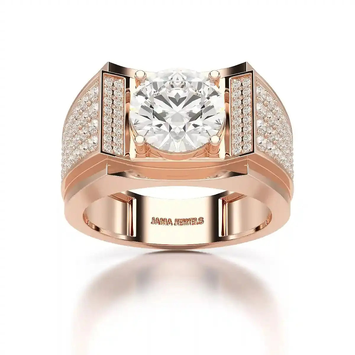 4 CT Round Cut Lab Diamond Men's Ring Jama Jewels