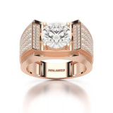 4 CT Round Cut Lab Diamond Men's Ring