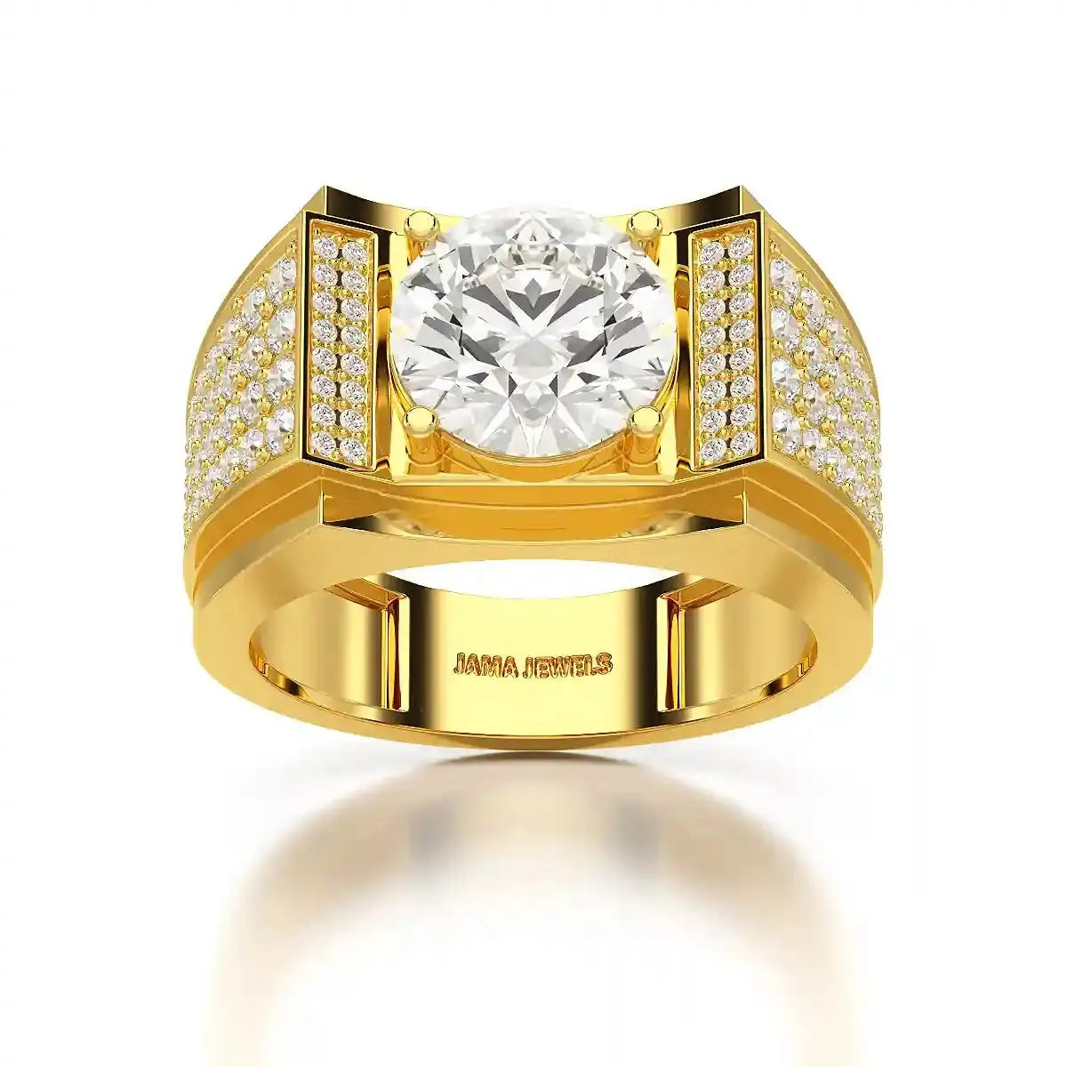 4 CT Round Cut Lab Diamond Men's Ring Jama Jewels