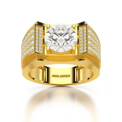 4 CT Round Cut Lab Diamond Men's Ring Jama Jewels
