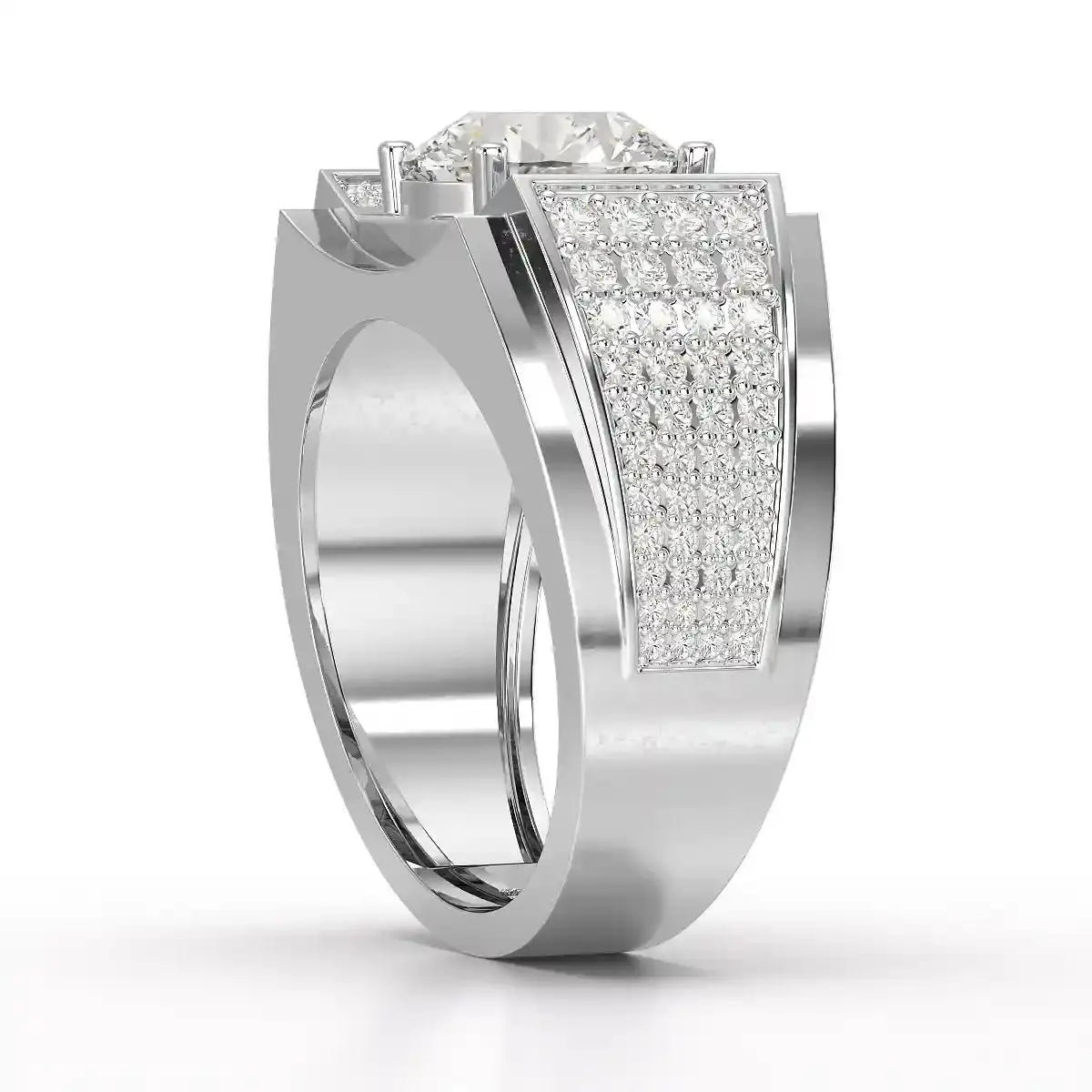 4 CT Round Cut Lab Diamond Men's Ring Jama Jewels