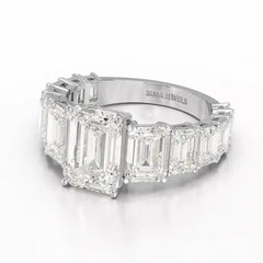 7.8 CT Emerald Shape Lab Diamond Ring Jama Jewels
