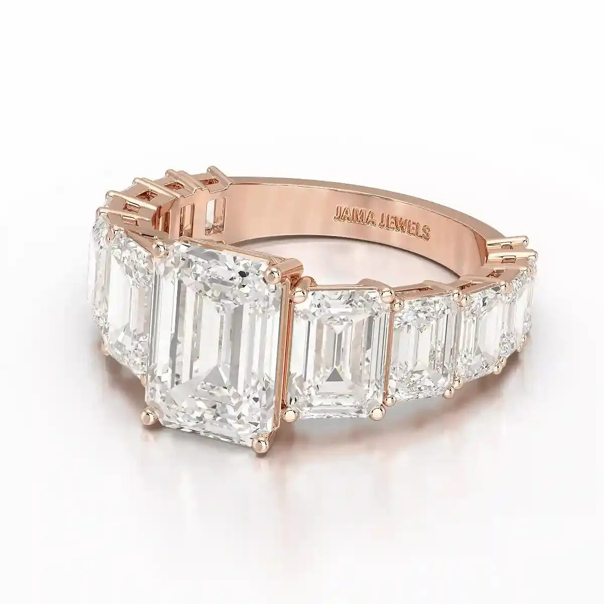 7.8 CT Emerald Shape Lab Diamond Ring Jama Jewels