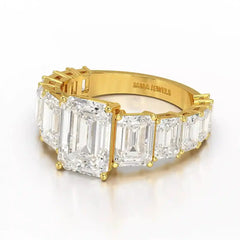 7.8 CT Emerald Shape Lab Diamond Ring Jama Jewels