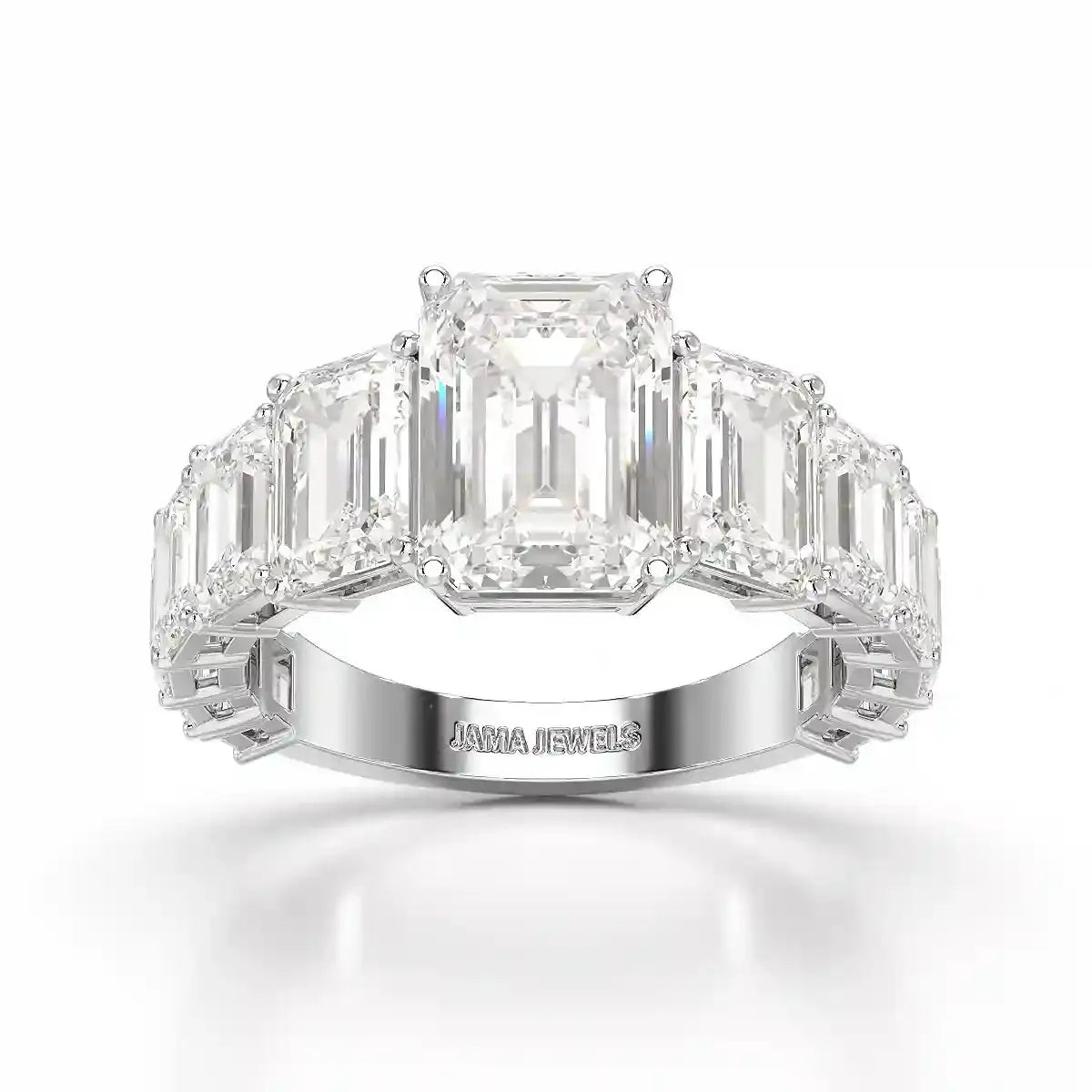 7.8 CT Emerald Shape Lab Diamond Ring Jama Jewels