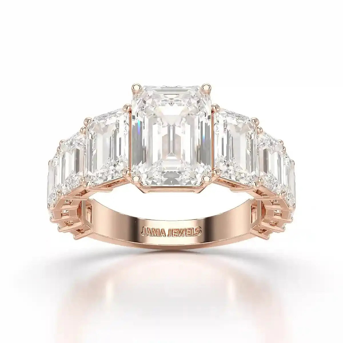 7.8 CT Emerald Shape Lab Diamond Ring Jama Jewels