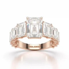 7.8 CT Emerald Shape Lab Diamond Ring Jama Jewels