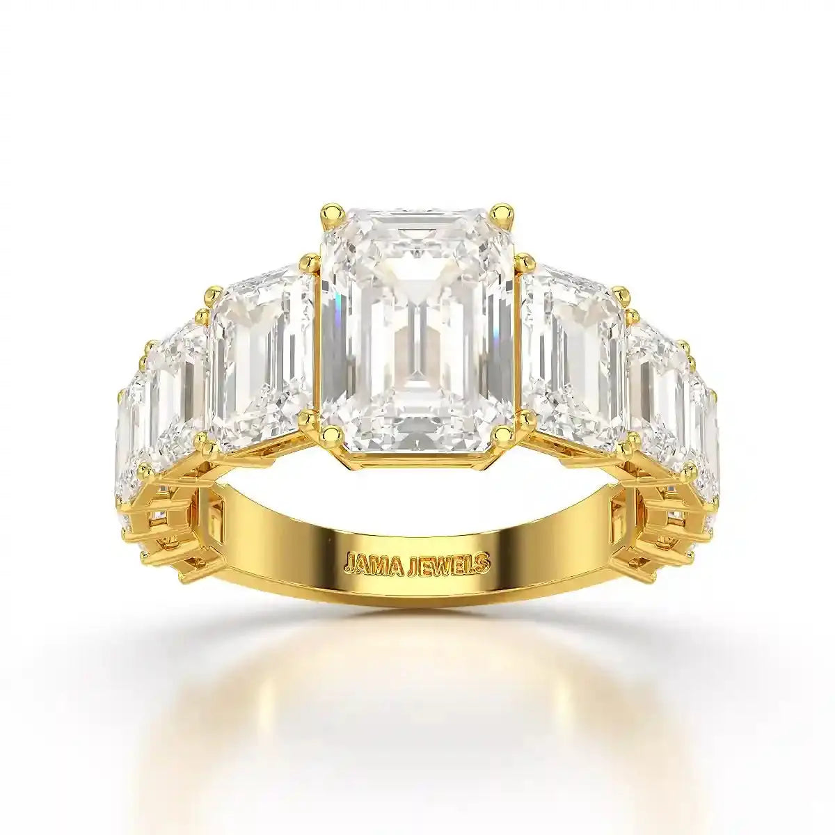 7.8 CT Emerald Shape Lab Diamond Ring Jama Jewels