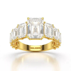 7.8 CT Emerald Shape Lab Diamond Ring Jama Jewels