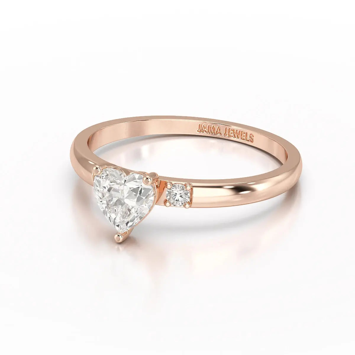 0.68 CT Heart Shaped Lab Diamond Ring Jama Jewels