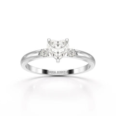 0.68 CT Heart Shaped Lab Diamond Ring Jama Jewels