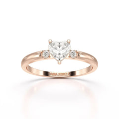 0.68 CT Heart Shaped Lab Diamond Ring Jama Jewels