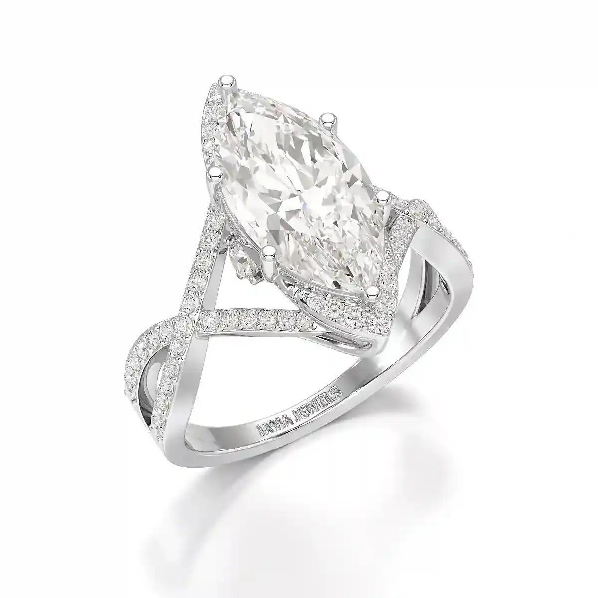 3.5 CT Marquise Cut Lab Diamond Ring Jama Jewels