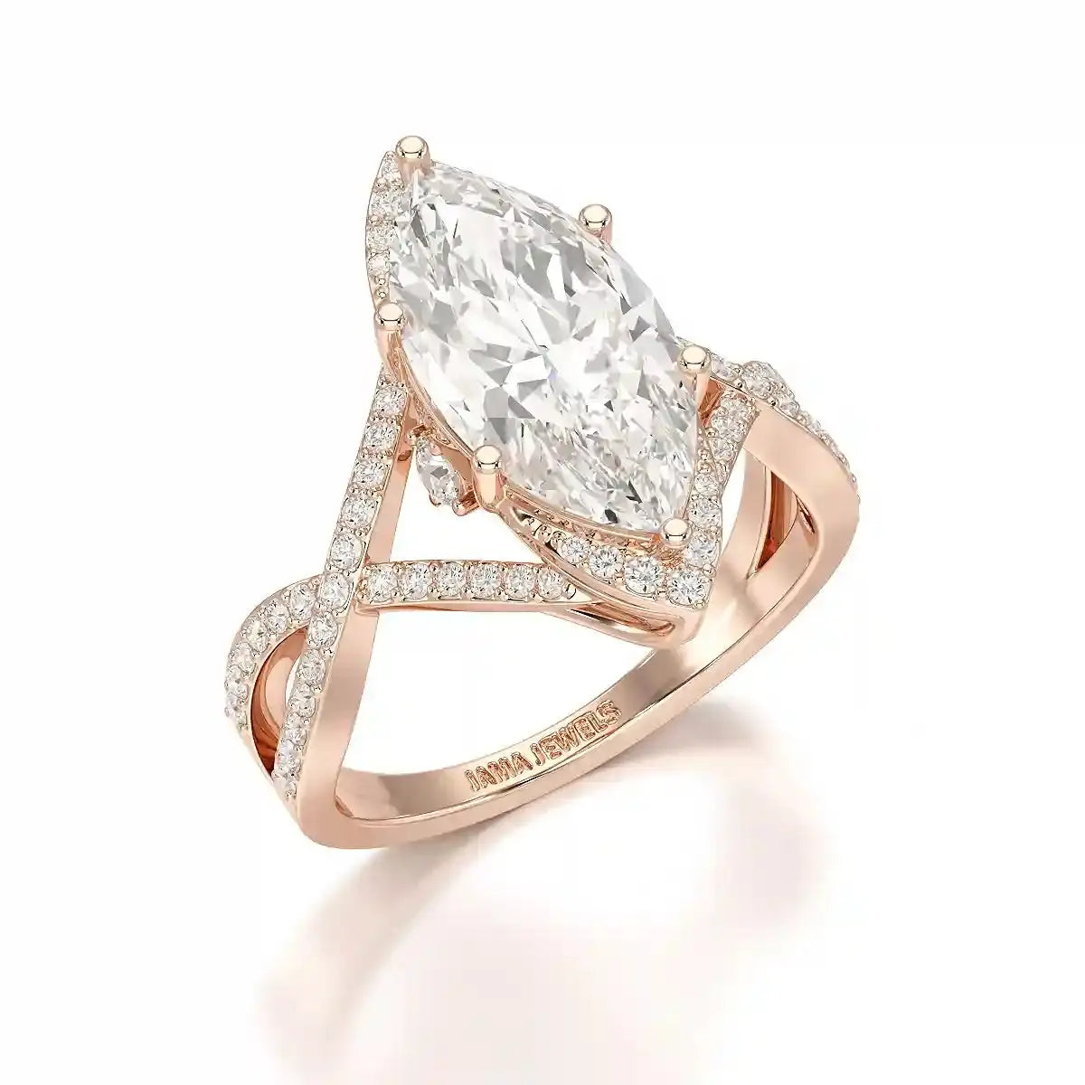 3.5 CT Marquise Cut Lab Diamond Ring Jama Jewels
