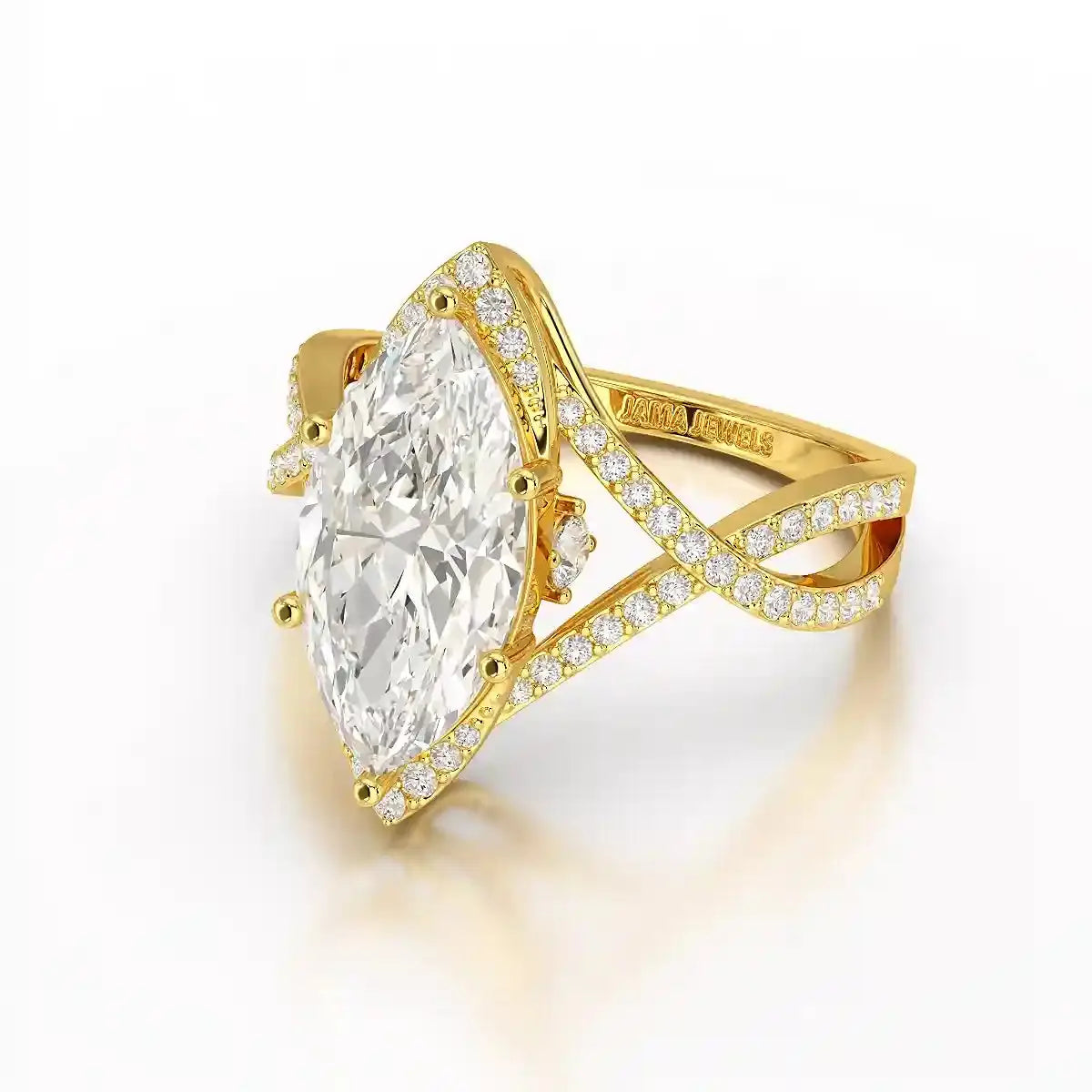 3.5 CT Marquise Cut Lab Diamond Ring Jama Jewels