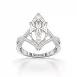3.5 CT Marquise Cut Lab Diamond Ring