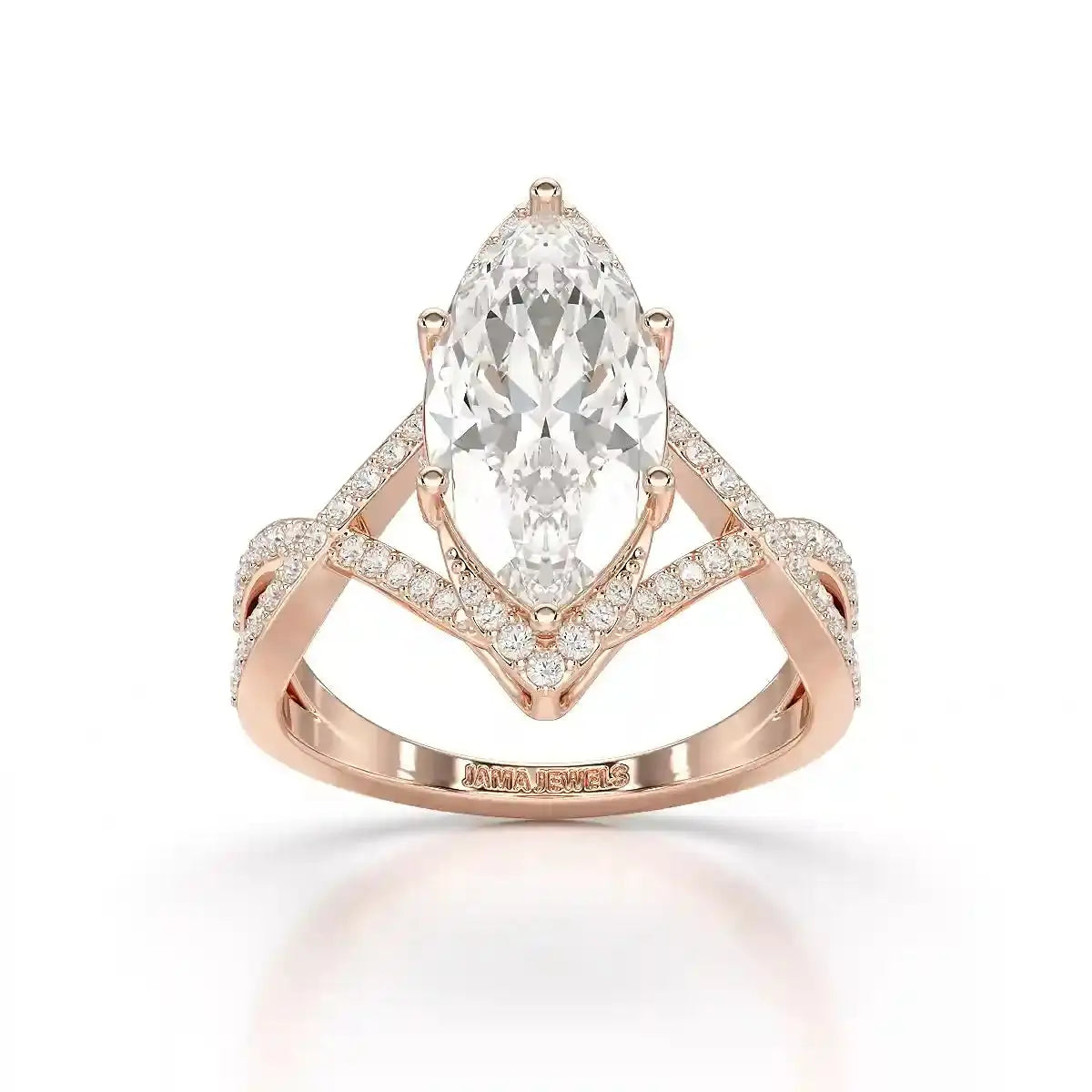 3.5 CT Marquise Cut Lab Diamond Ring Jama Jewels