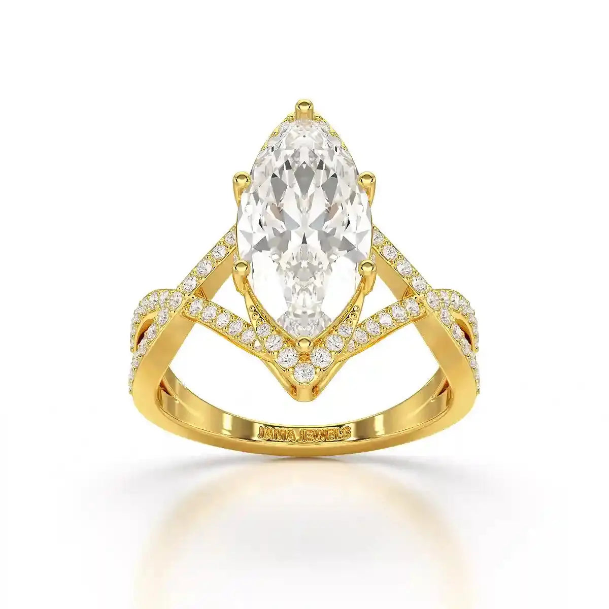 3.5 CT Marquise Cut Lab Diamond Ring Jama Jewels