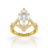 3.5 CT Marquise Cut Lab Diamond Ring
