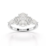 2 CT Oval Shaped Round Lab Diamond Ring