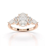 2 CT Oval Shaped Round Lab Diamond Ring