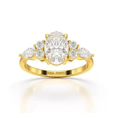 2 CT Oval Shaped Round Lab Diamond Ring