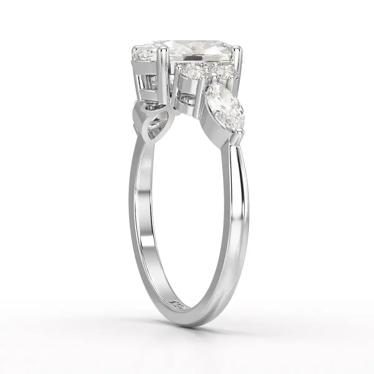 2 CT Oval Shaped Round Lab Diamond Ring Jama Jewels