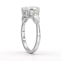 2 CT Oval Shaped Round Lab Diamond Ring Jama Jewels