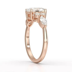 2 CT Oval Shaped Round Lab Diamond Ring Jama Jewels