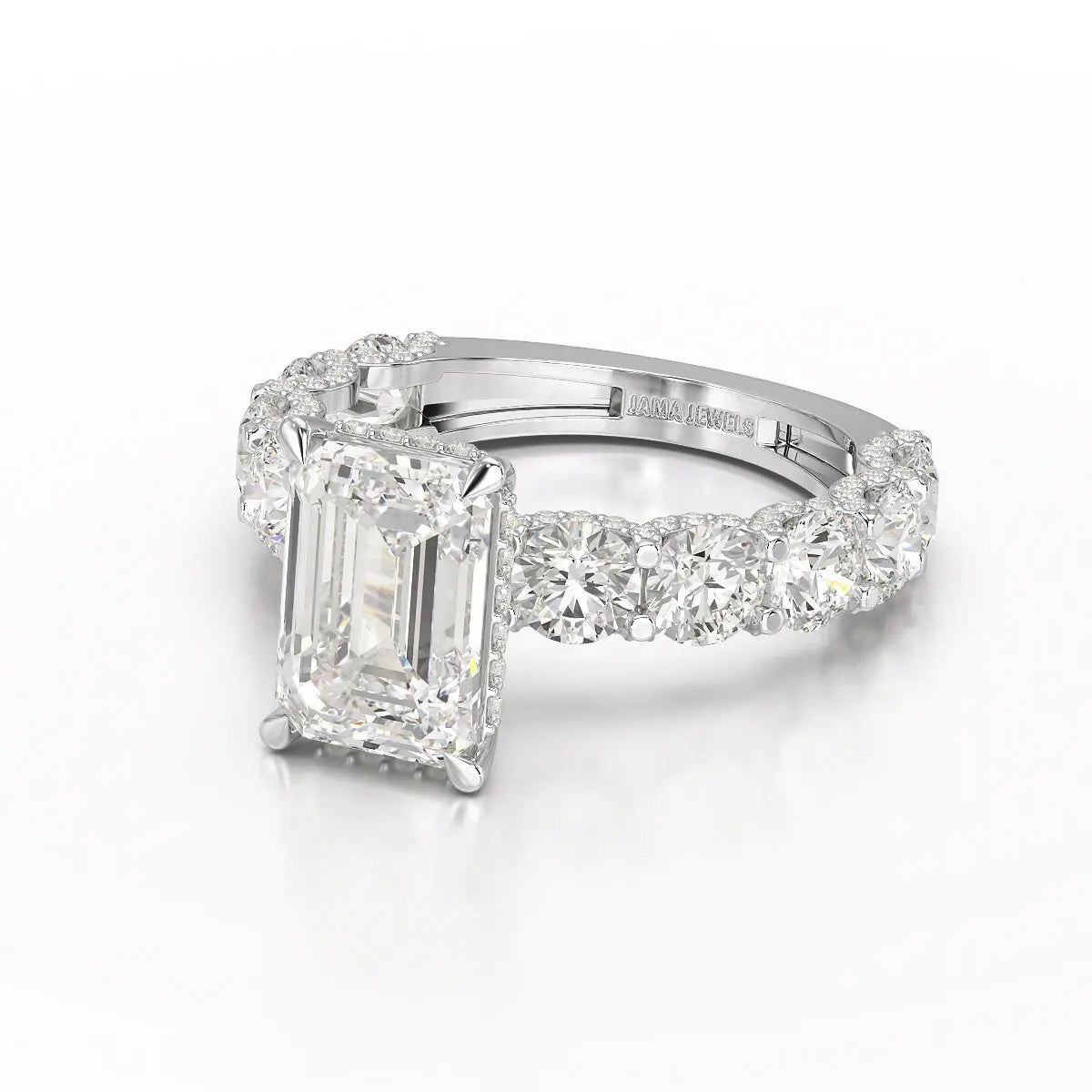 7.26 CT Emerald Shape Lab Diamond Ring Jama Jewels