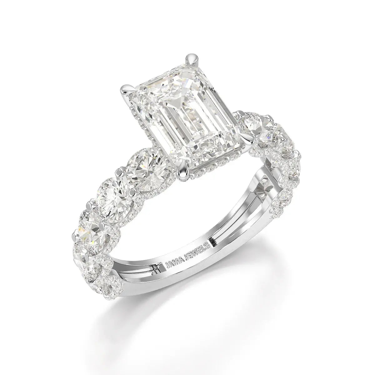 7.26 CT Emerald Shape Lab Diamond Ring Jama Jewels