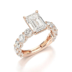 7.26 CT Emerald Shape Lab Diamond Ring Jama Jewels