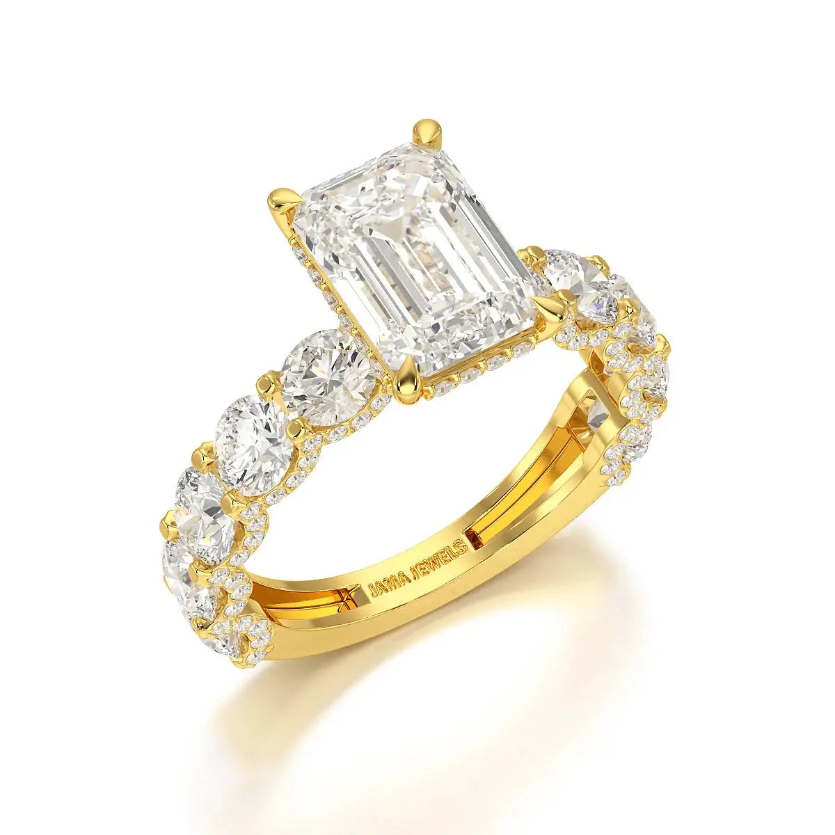 7.26 CT Emerald Shape Lab Diamond Ring Jama Jewels