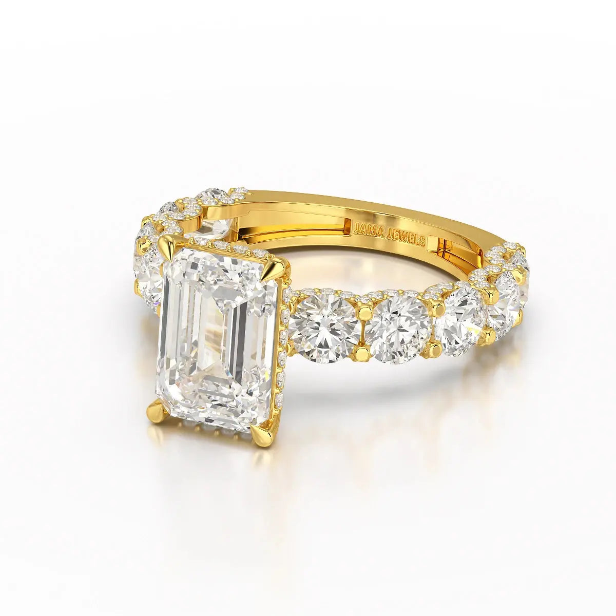 7.26 CT Emerald Shape Lab Diamond Ring Jama Jewels