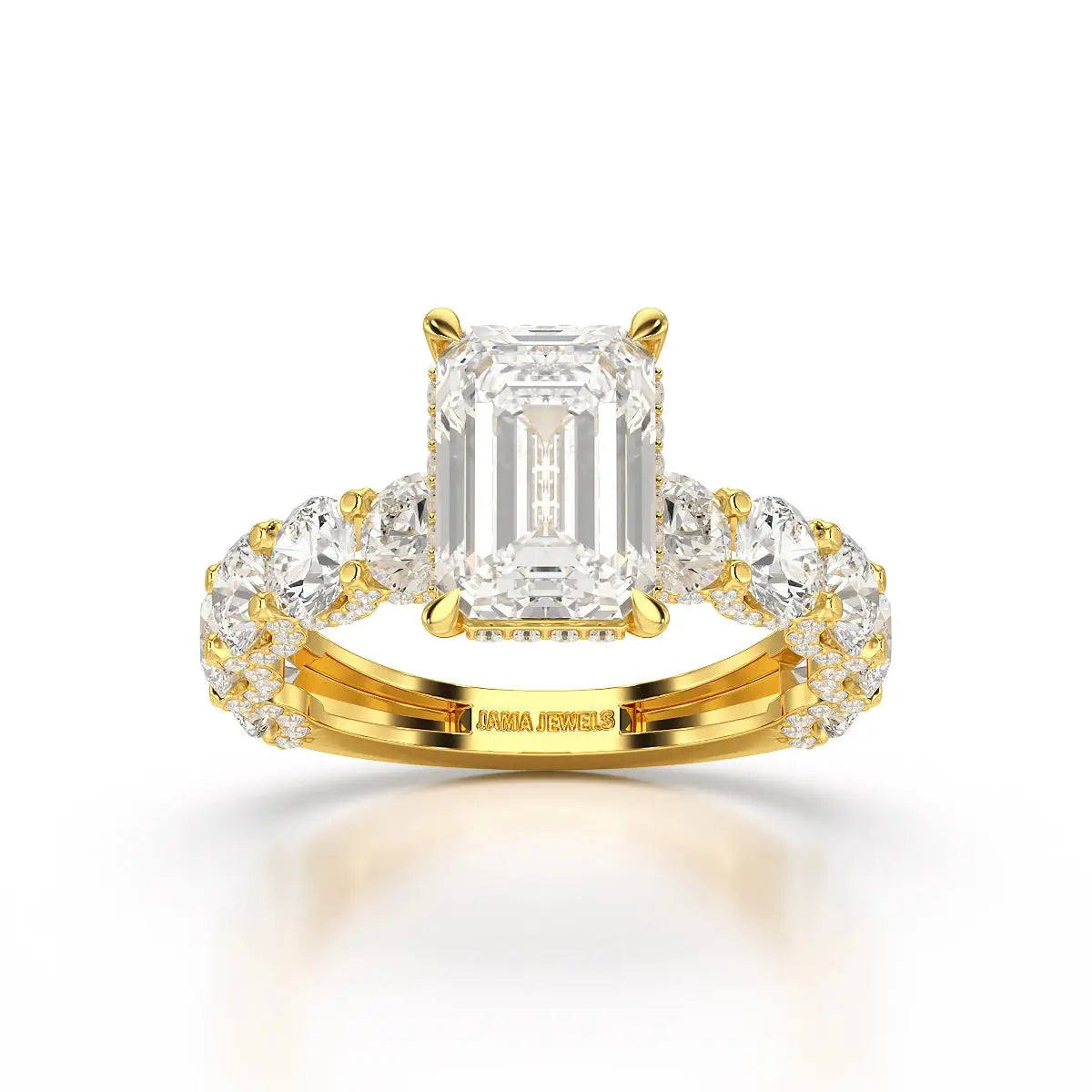 7.26 CT Emerald Shape Lab Diamond Ring Jama Jewels